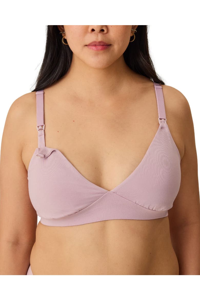 Softstretch Cotton Maternity and Nursing Bralette, Alternate, color, Lilac Mist