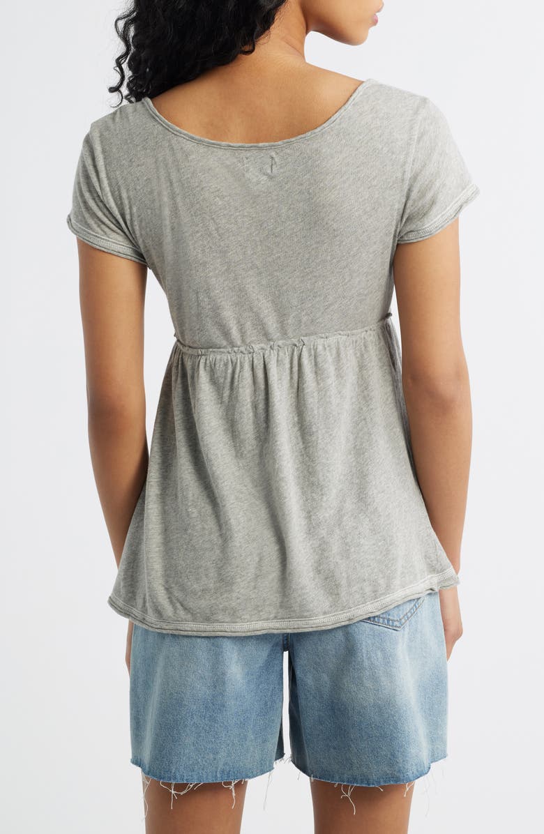 BDG Urban Outfitters Tina Layered Cotton Babydoll Top, Alternate, color, Grey