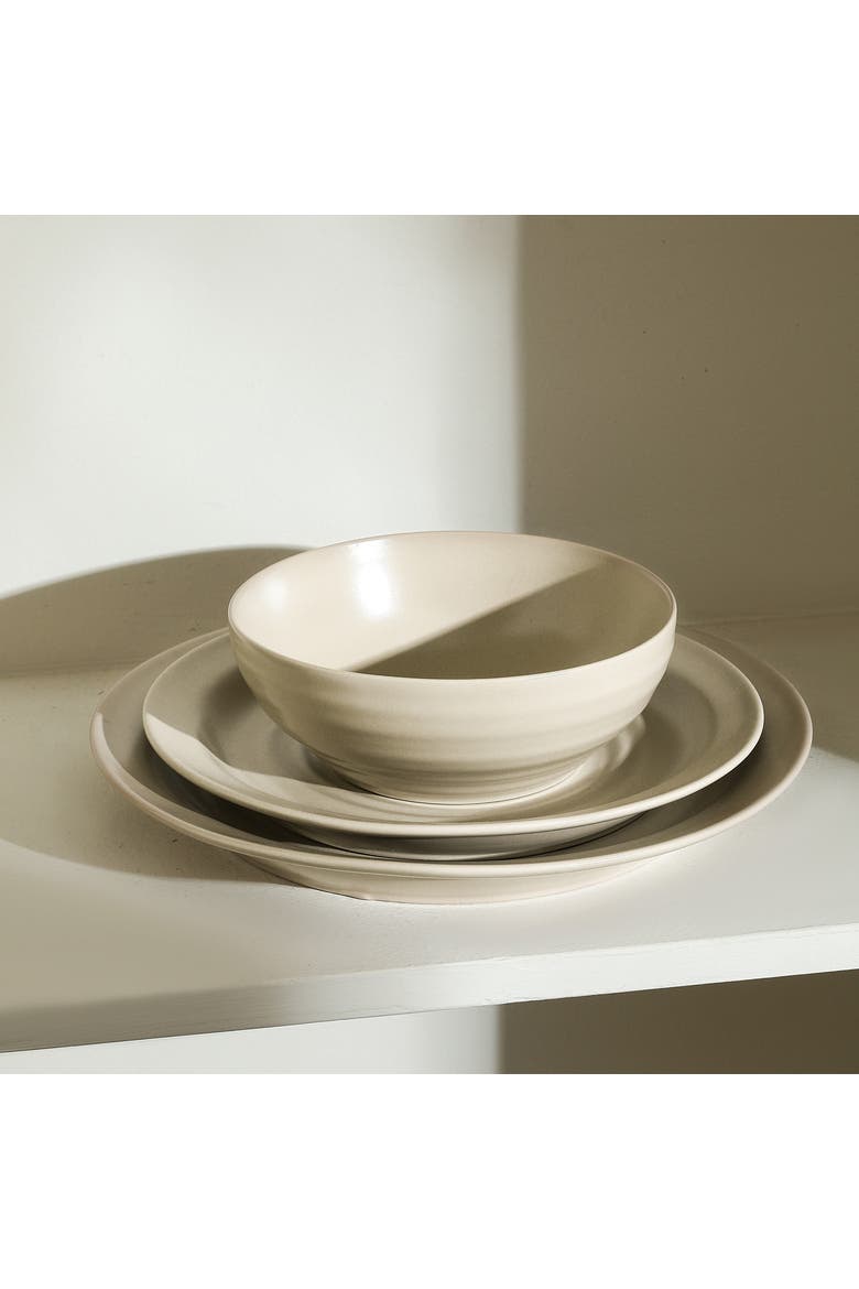 Orbit Stoneware 4-Piece Dinner Plate Set, Alternate, color, Beige