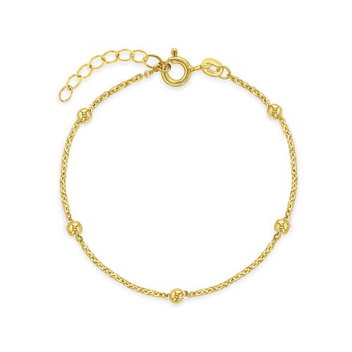In Season Jewelry 14k Tiny Polished Satellite Bracelet in Gold at Nordstrom, Size 5