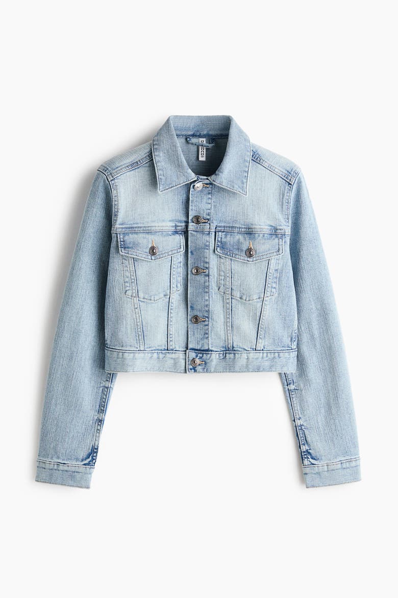 Short Denim Jacket, Alternate, color, Light denim blue