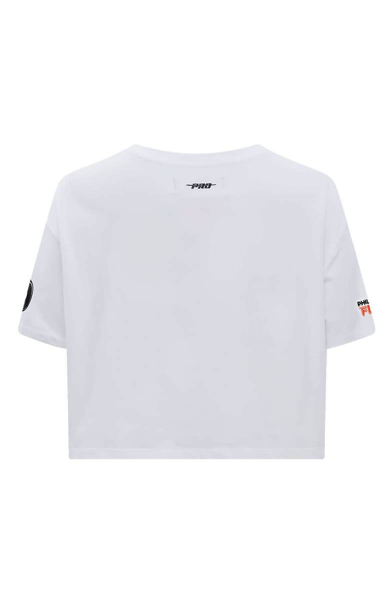 PRO STANDARD Women's Pro Standard White Philadelphia Flyers Boxy Script Tail Cropped T-Shirt, Alternate, color, White