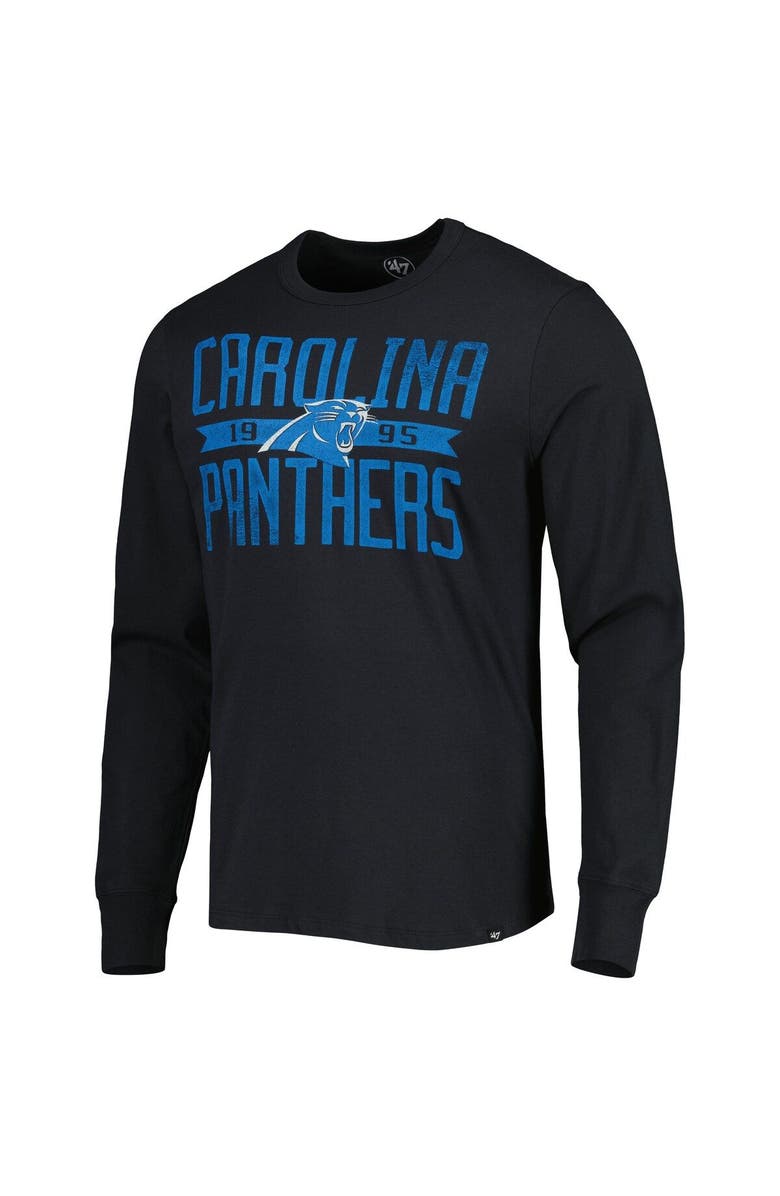 '47 Men's '47 Black Carolina Panthers Brand Wide Out Franklin Long Sleeve T-Shirt, Alternate, color, 