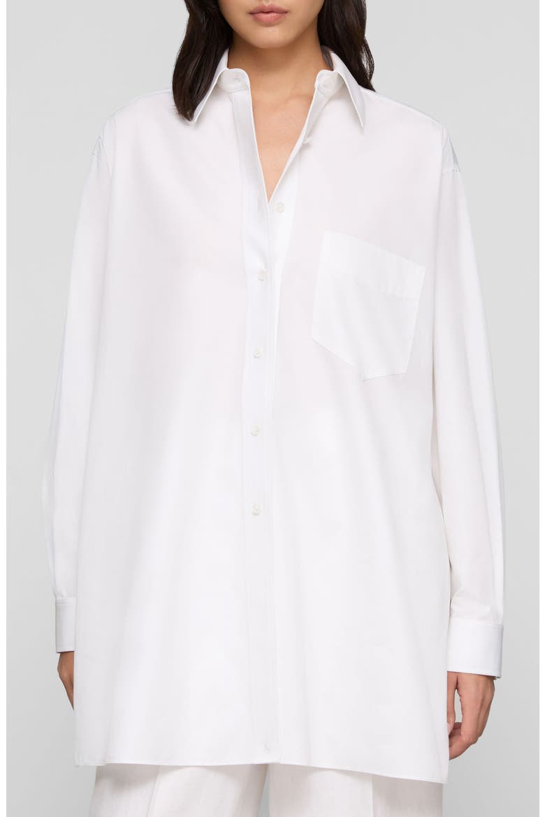 Oversize Cotton Poplin Convertible Wrap Blouse, Main, color, WHITE