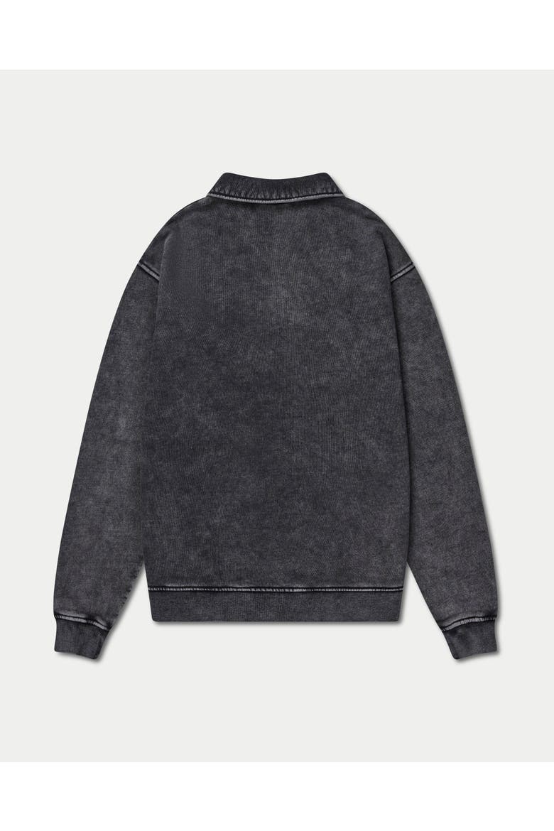 Faded Long Sleeve  1/4 Zip Sweatshirt, Alternate, color, Washed Black