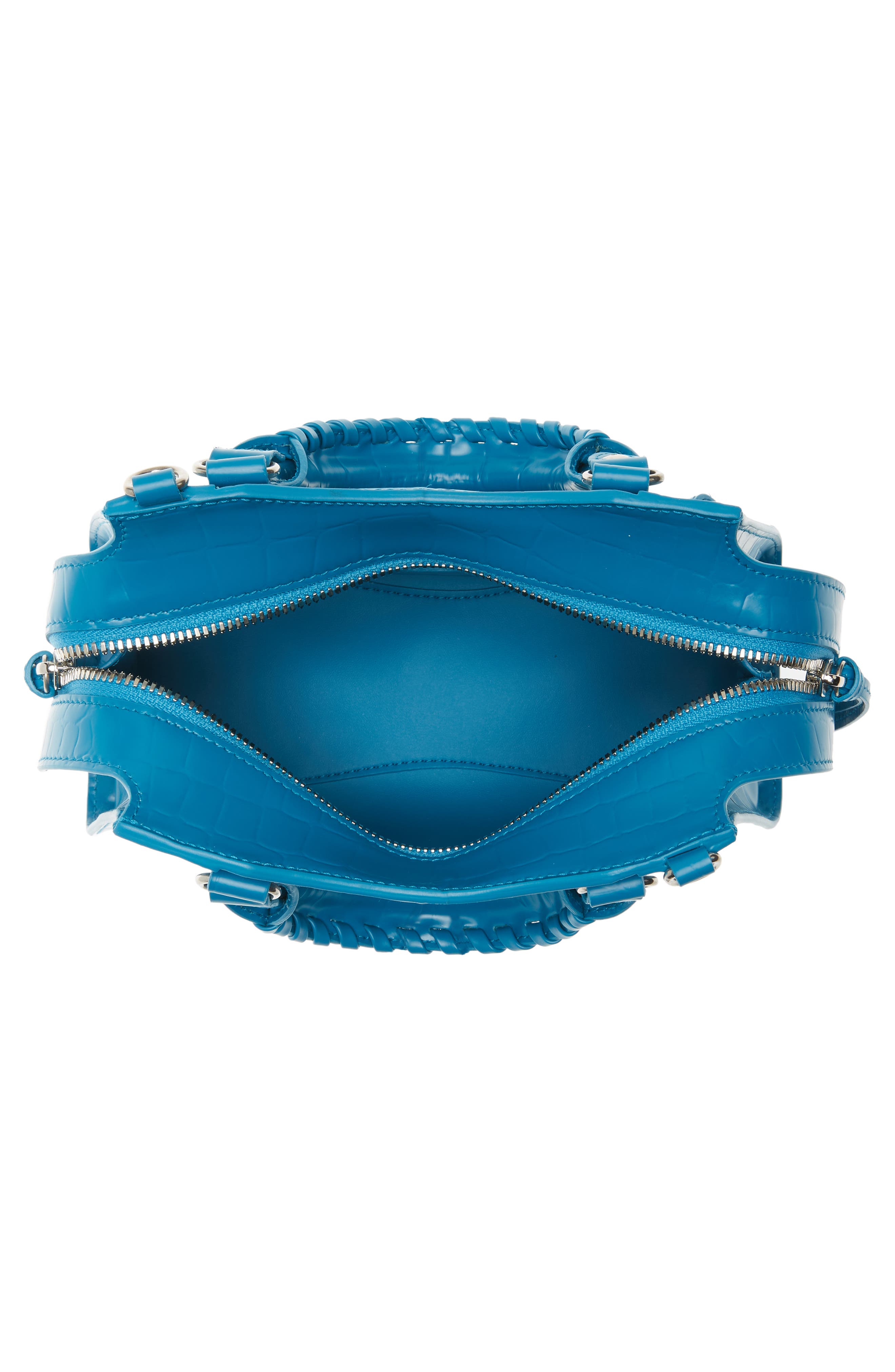 Balenciaga Mini Neo Classic City Croc Embossed Leather Top Handle Bag, Alternate, color, 