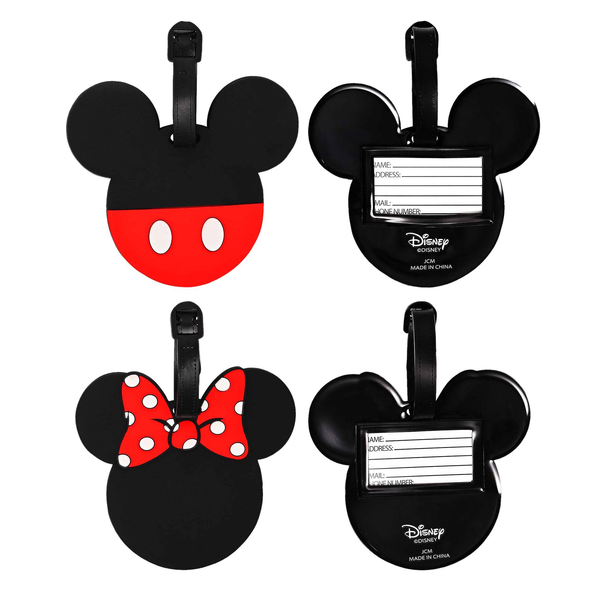 Disney Cute Luggage Tags, Set of 4, Alternate, color, Black, Red