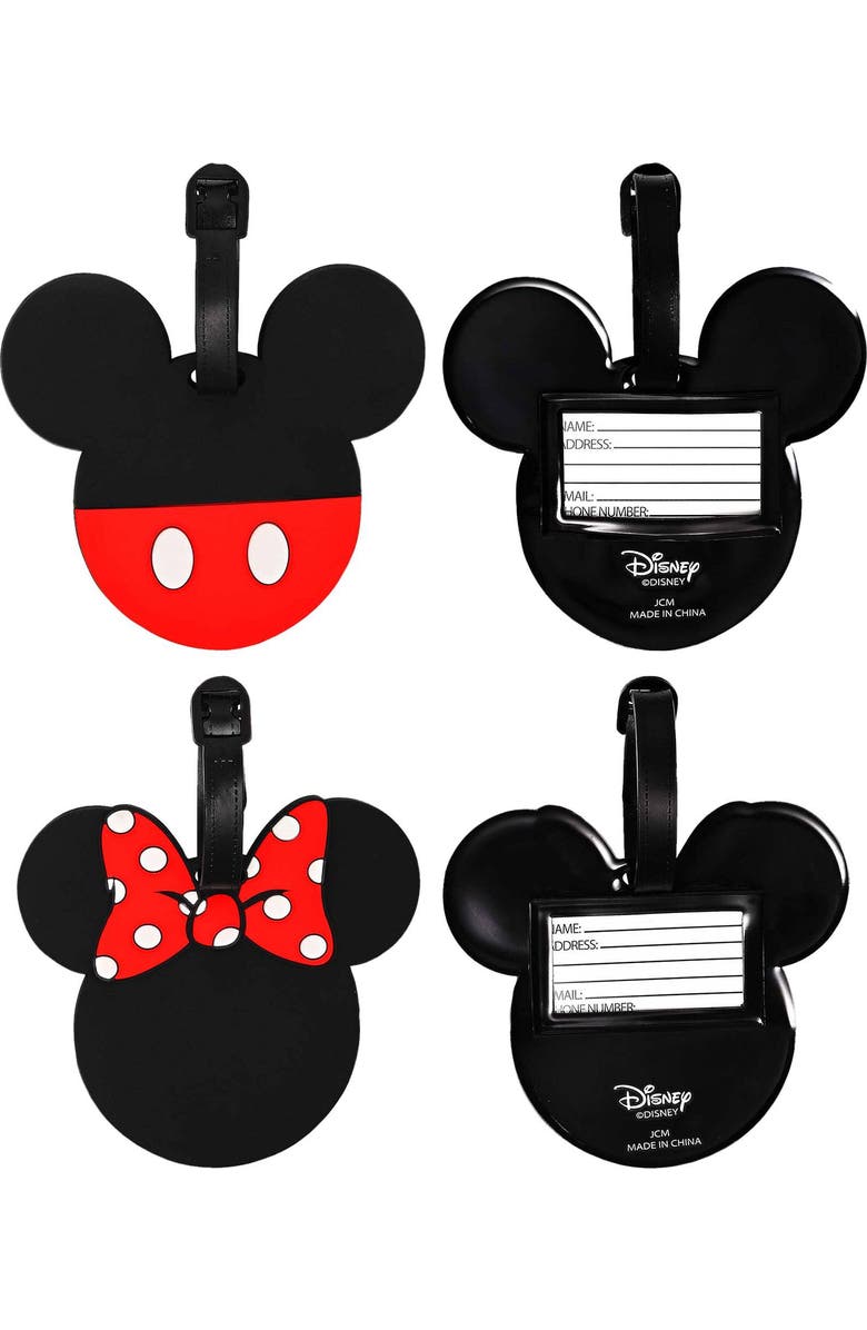 Disney Cute Luggage Tags, Set of 4, Alternate, color, Black, Red