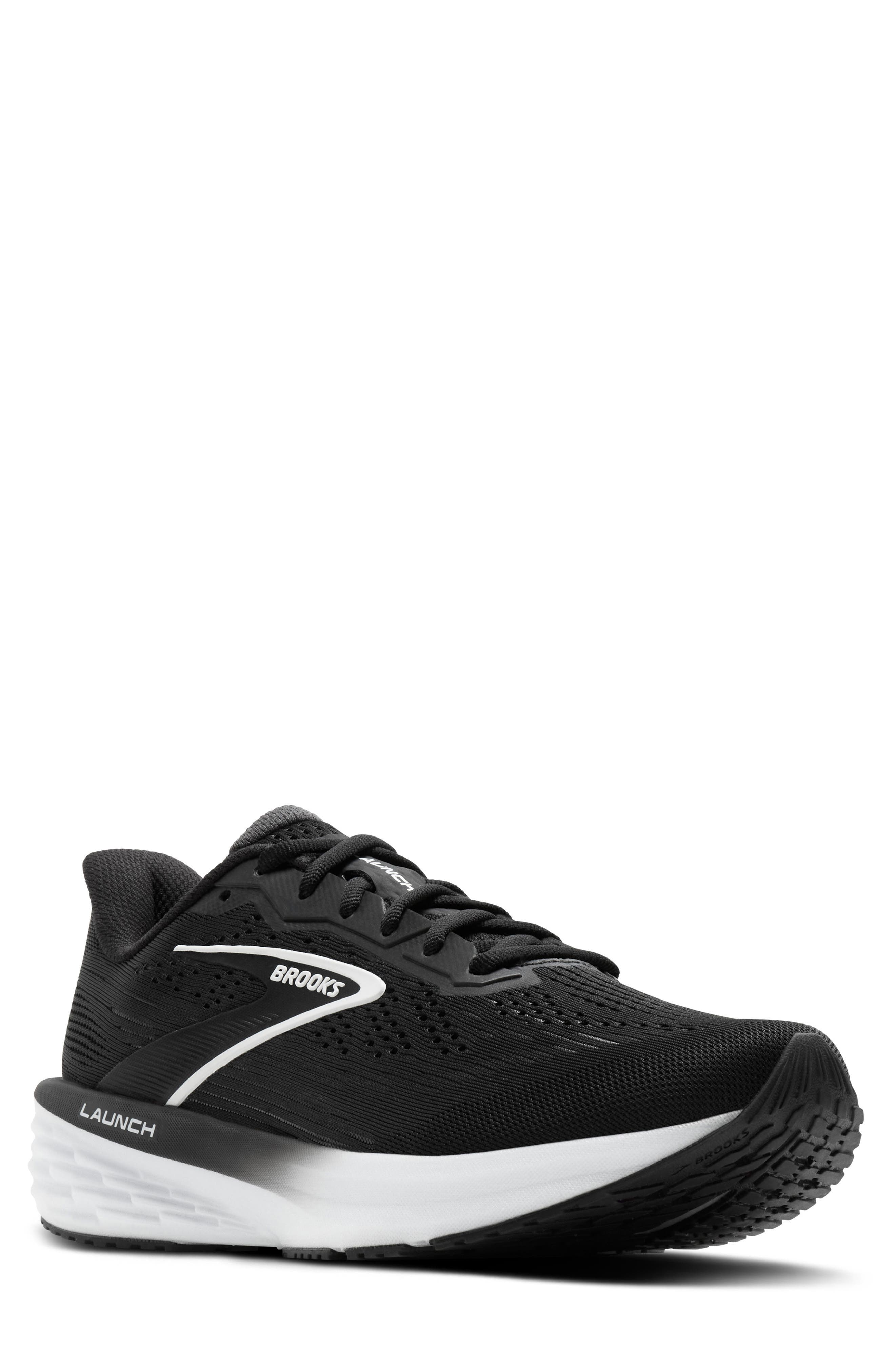 Brooks Launch 12 Running Sneaker, Main, color, Black/ Grey/ White