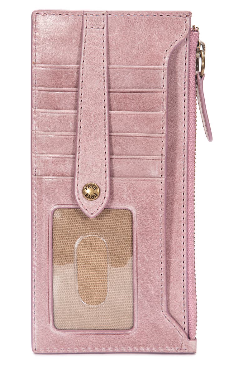 Slim Leather Snap Card Wallet, Alternate, color, ORCHID