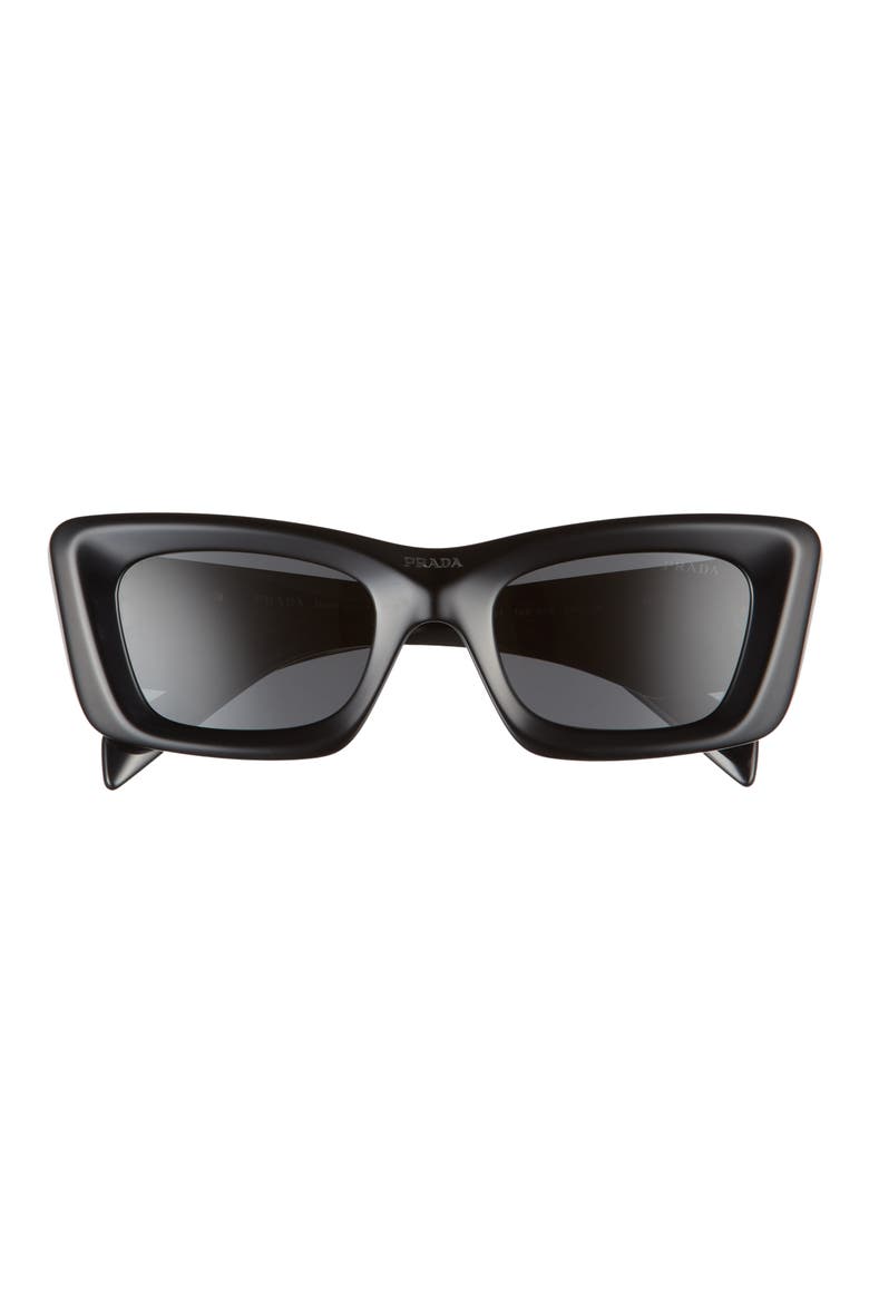 50mm Square Sunglasses, Main, color, BLACK