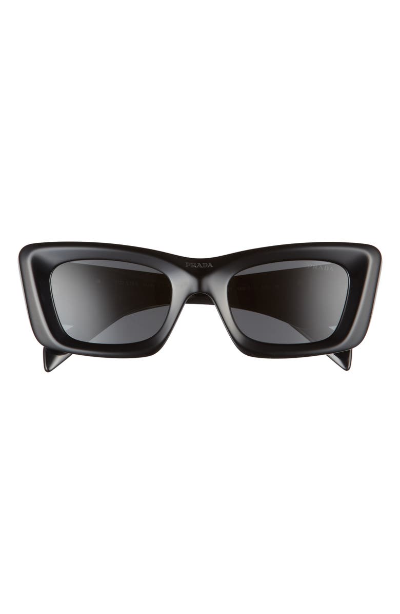 Prada 50mm Square Sunglasses, Main, color, Black