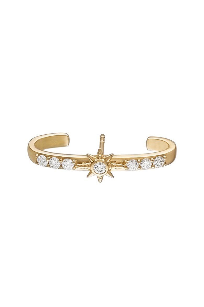 Diamond Cosmic Bar Single Stud Earring, Main, color, YELLOW GOLD