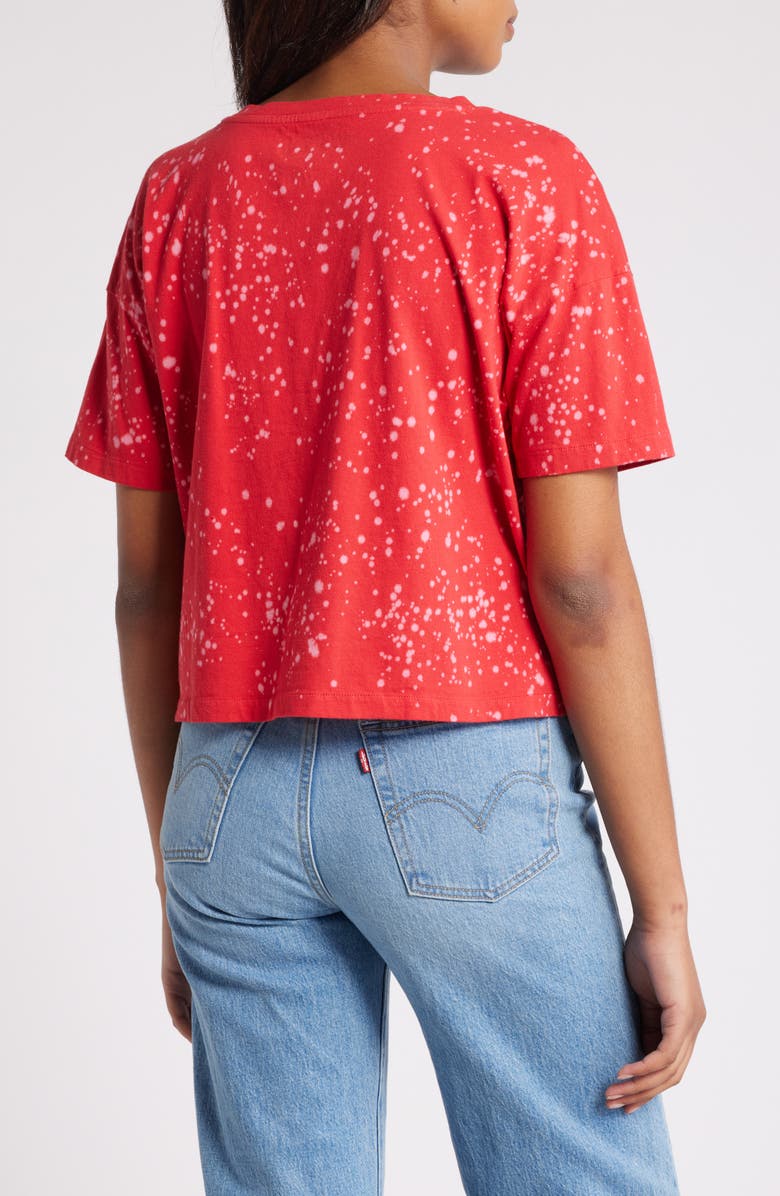 WEAR by Erin Andrews Women's WEAR by Erin Andrews Cardinal USC Trojans Bleach Wash Splatter Cropped Notch Neck T-Shirt, Alternate, color, Cardinal