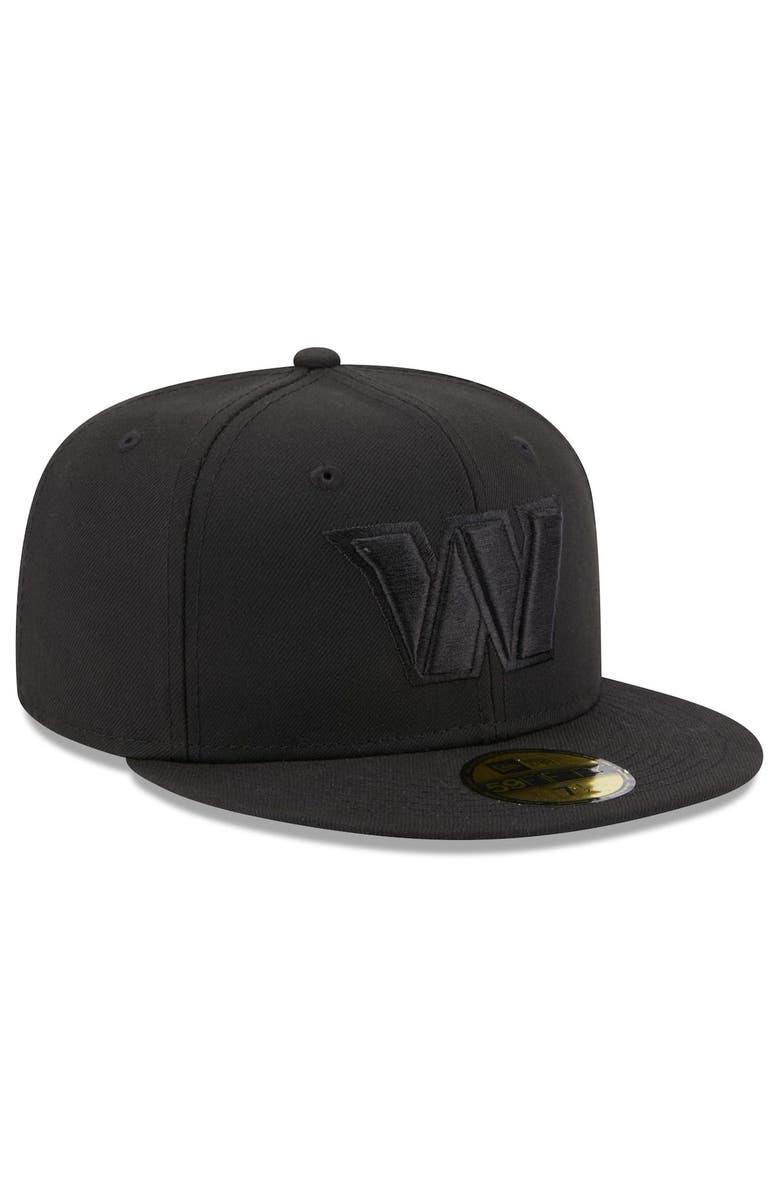 New Era Men's New Era Washington Commanders Black on Black Alternate Logo 59FIFTY Fitted Hat, Alternate, color,