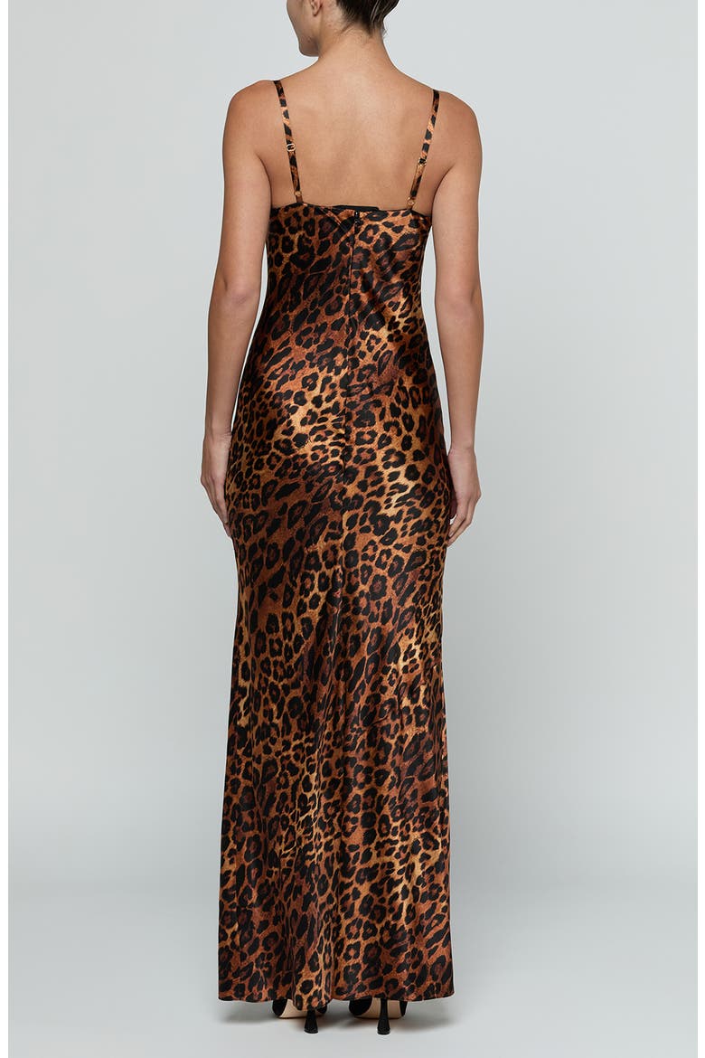 Sayla Bias Cut Silk Maxi Dress, Alternate, color, TAN MULTI JAVAN LEOPARD