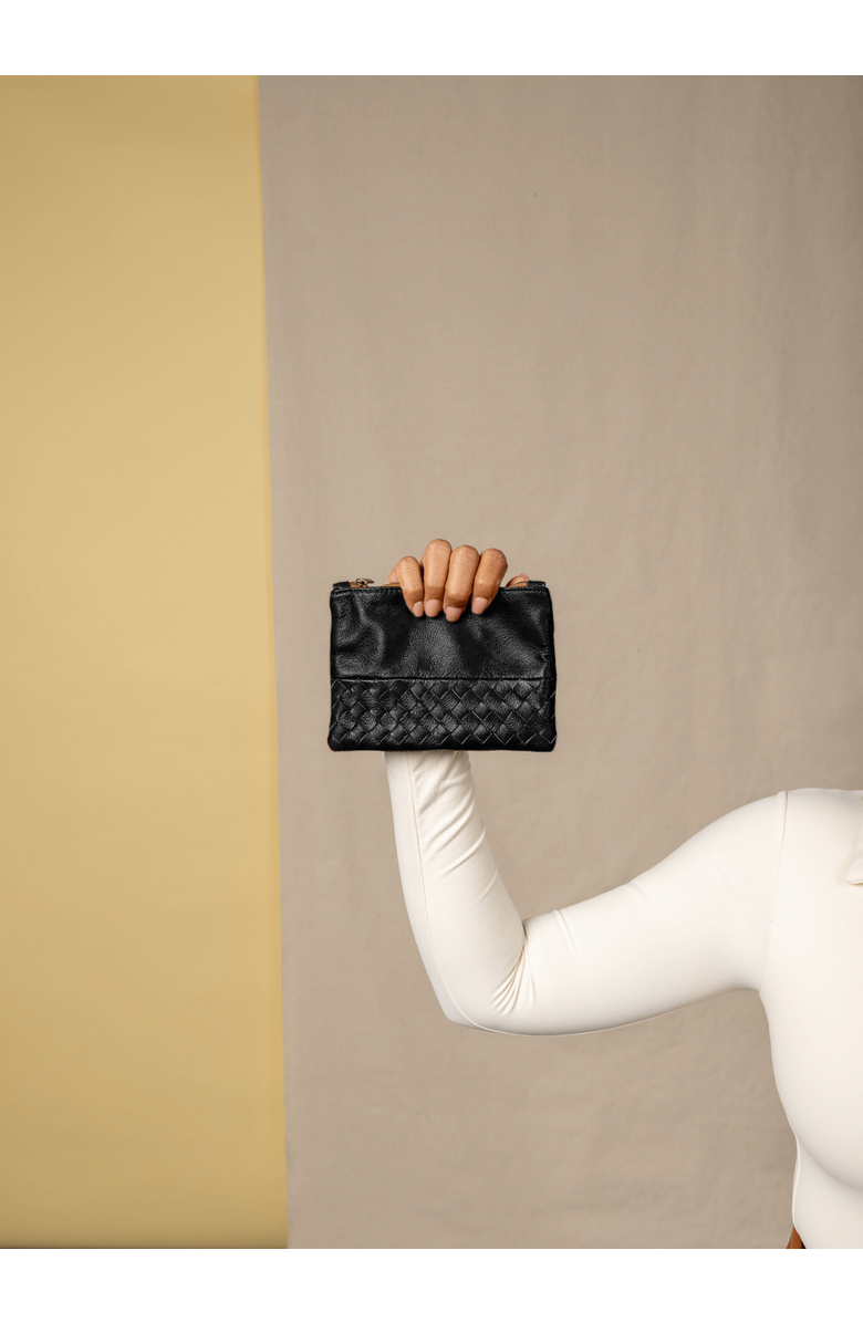 Deux Mains Woven Pouch, Alternate, color, Black - Small