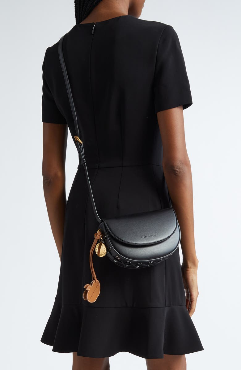 Stella McCartney Small Frayme Whipstitch UPPEAL<sup>™</sup> Apple Leather Saddle Bag, Alternate, color,