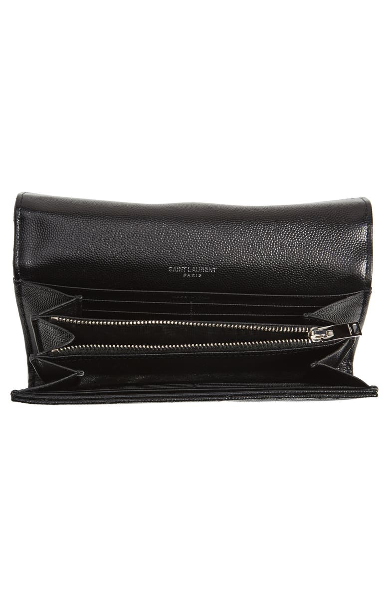 Saint Laurent Matelassé Leather Envelope Wallet, Alternate, color,