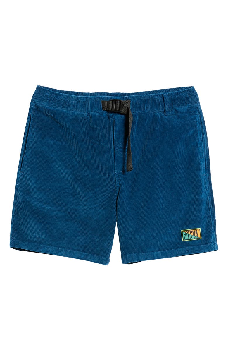 Gotcha Marrietta Stretch Corduroy Shorts, Alternate, color, Majolica Blue