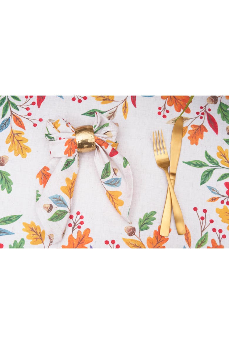 Harvest Leaves Set of 6 Placemats 14" x 20", Alternate, color, Red