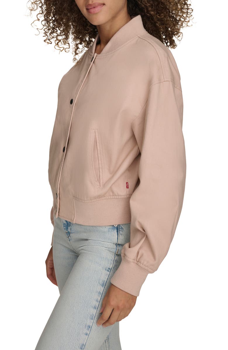 Levi's<sup>®</sup> Denim Crop Bomber Jacket, Alternate, color, Light Pink