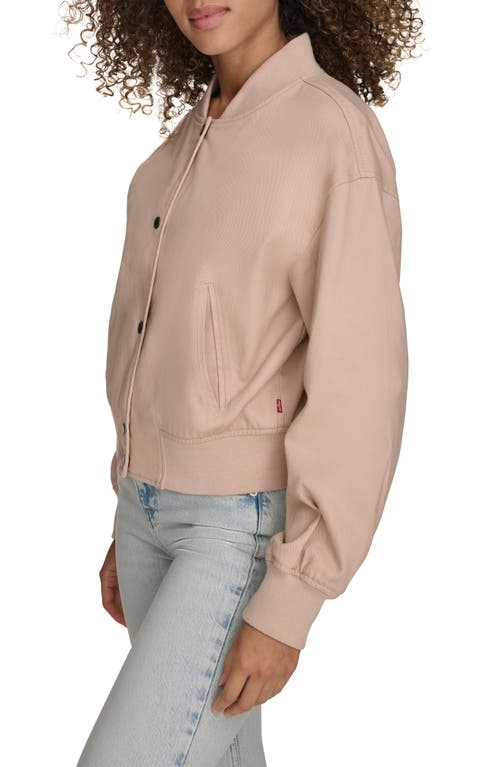 Levi's Denim Crop Bomber Jacket In Light Pink