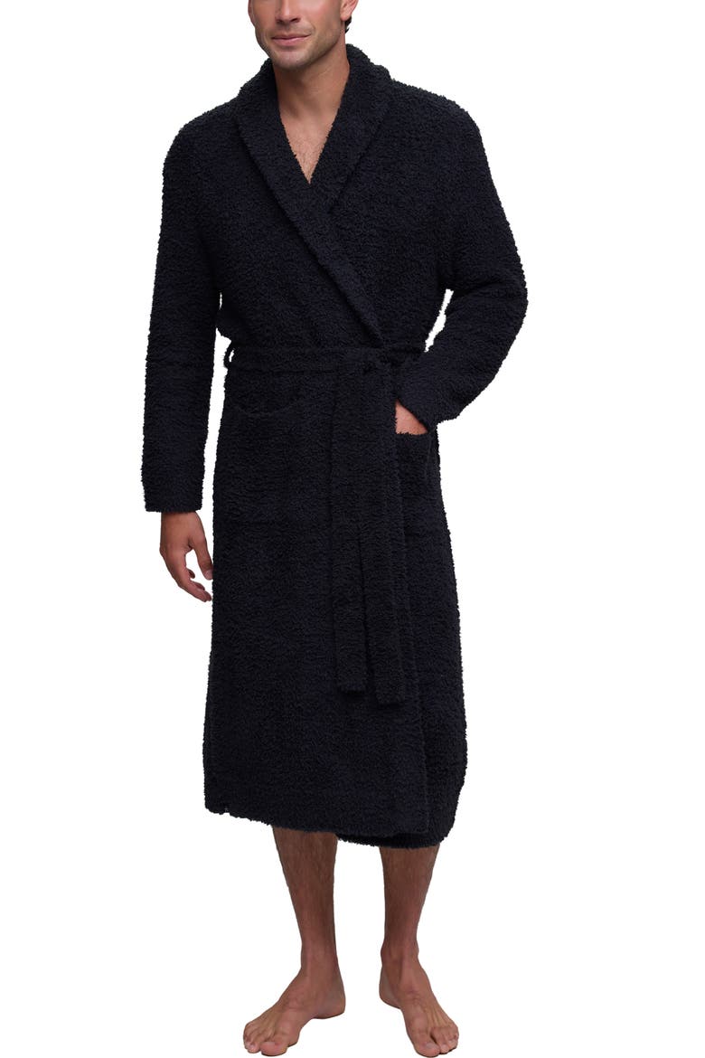 CozyChic® Skull and Bones Robe, Alternate, color, BLACK-CREAM