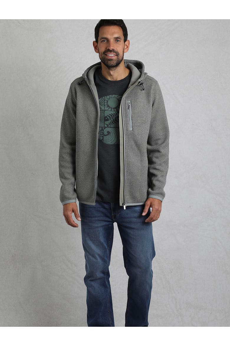 Lockie Full Zip Bonded Fleece Hoodie, Alternate, color, Limestone