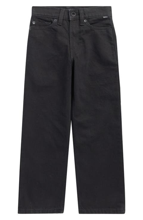 Kids' Check-5 Loose Fit Jeans (Big Kid) (Stonewash Black)