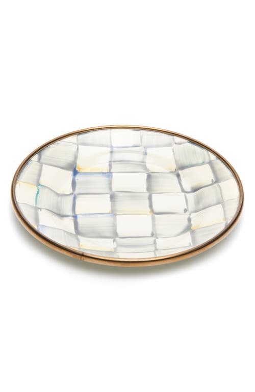 Mackenzie-childs Sterling Check Enamel 4-piece Appetizer Plate Set