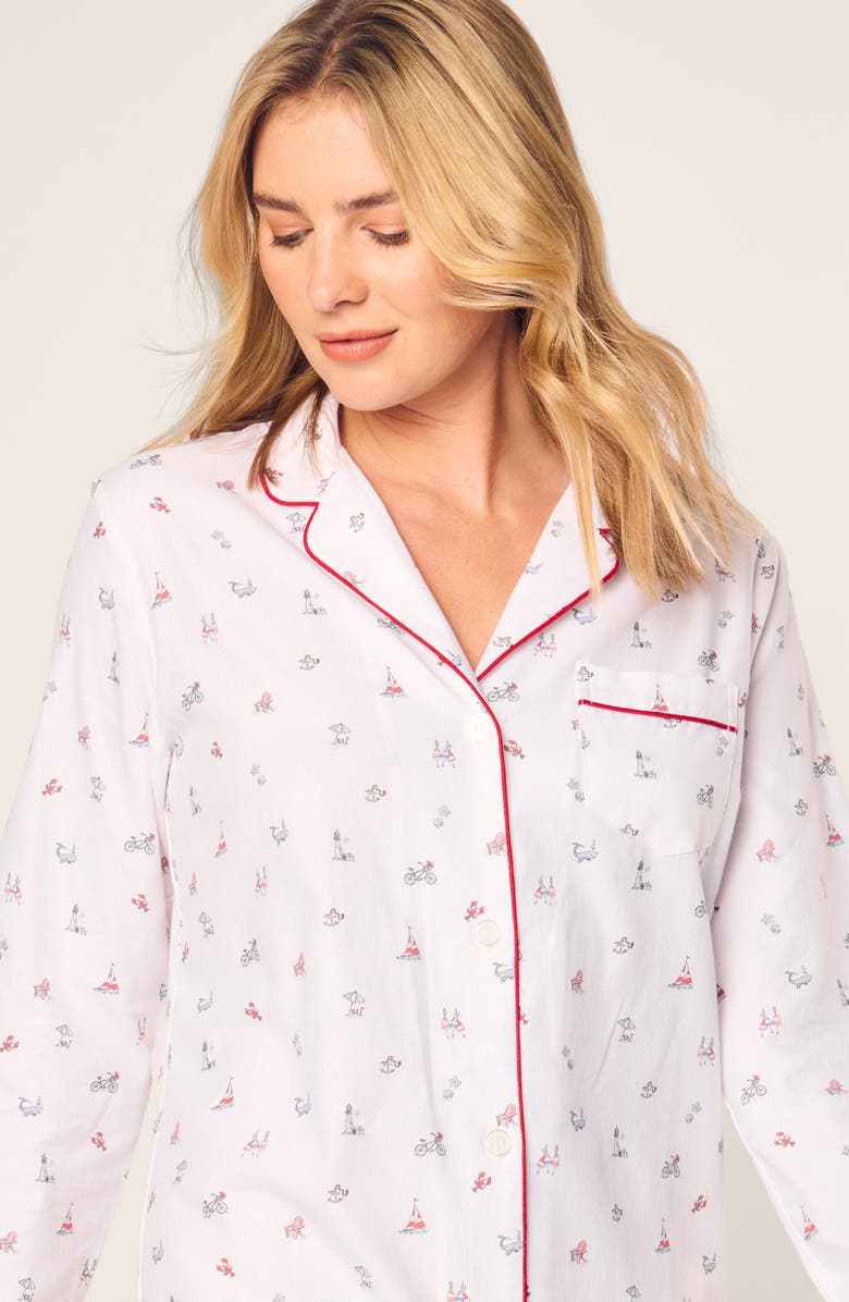 Petite Plume Coastal Charms Cotton Twill Nightshirt, Alternate, color, 