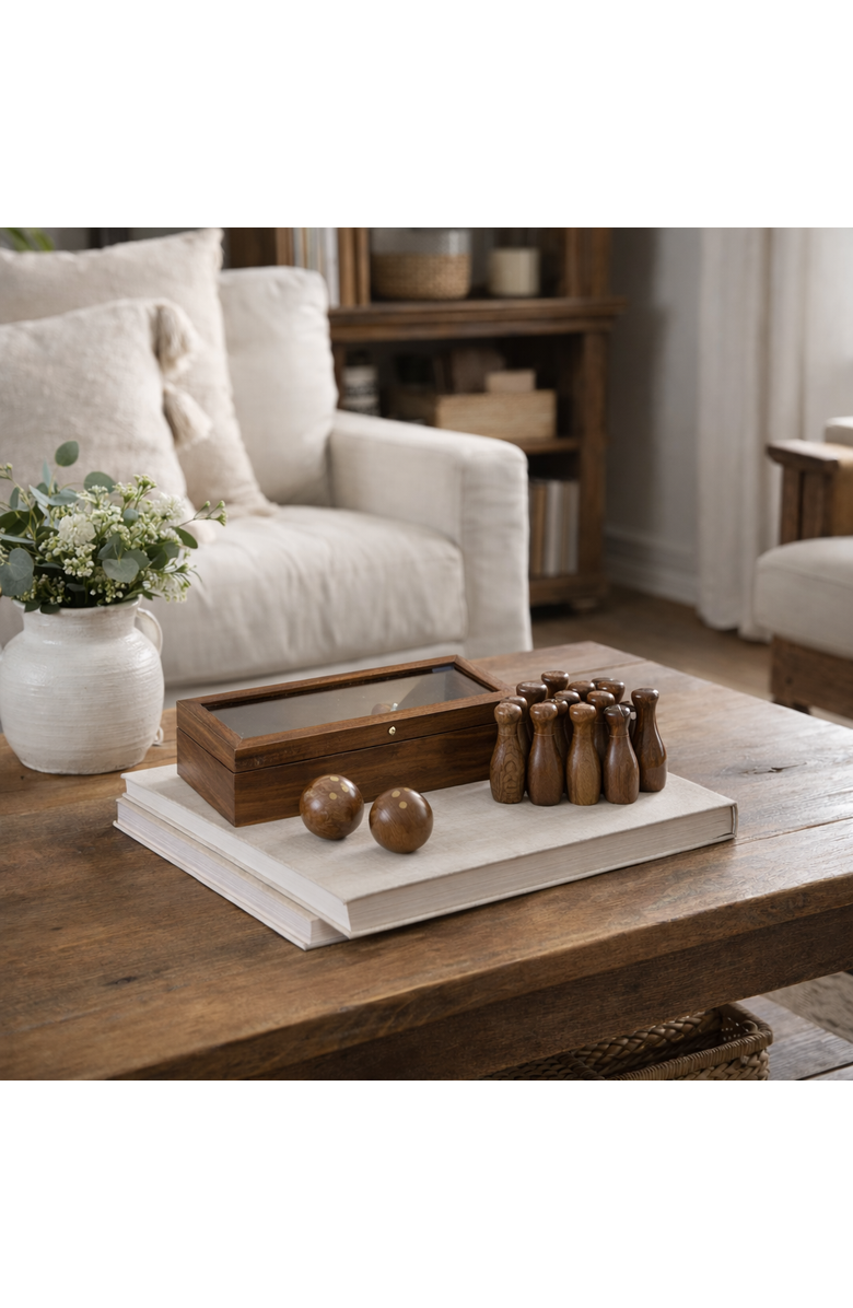 Matr Boomie Tabletop Bowling Game Set, Alternate, color, Handcrafted Wood