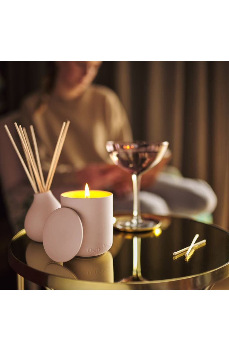 Osmology Parisian Rose Scented Candle - Rose Bergamot and Violet, Alternate, color, Pink