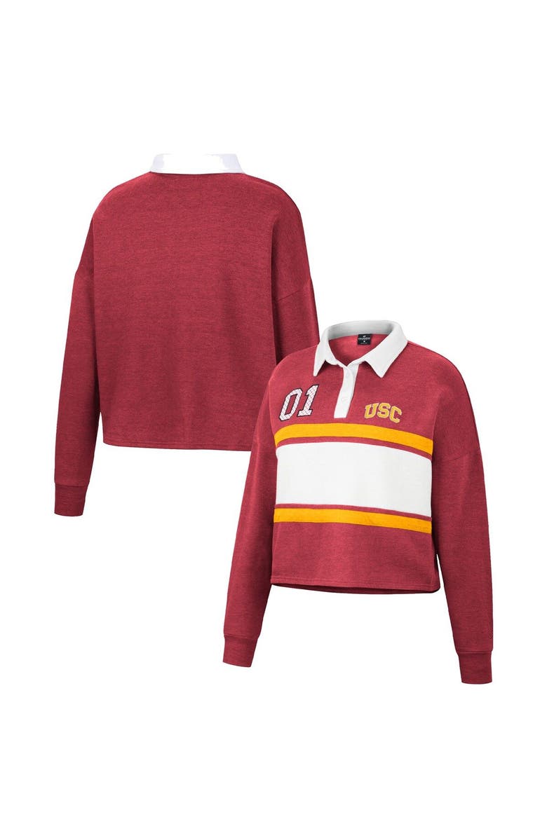 COLOSSEUM Women's Colosseum Cardinal USC Trojans I Love My Job Rugby Long Sleeve Shirt, Main, color, 