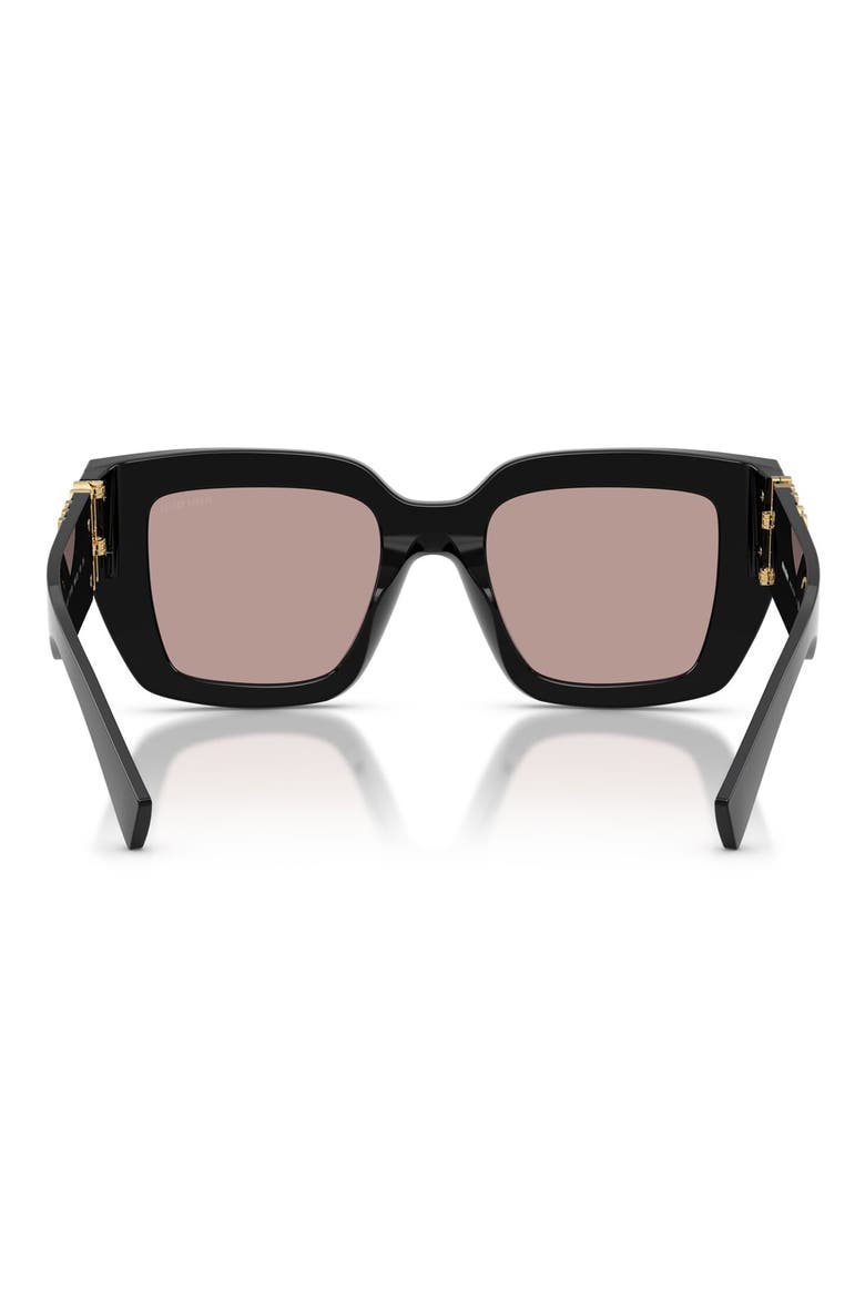 51mm Gradient Square Sunglasses, Alternate, color, BLACK / LIGHT PURPLE BROWN