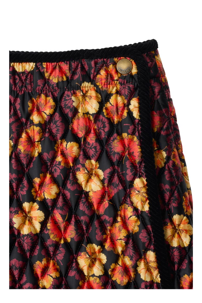 Geranium Leaf Quilted Nylon Skirt, Alternate, color, Poppy red