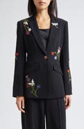 Cinq à Sept Whispering Vines Floral Embellished Blazer
