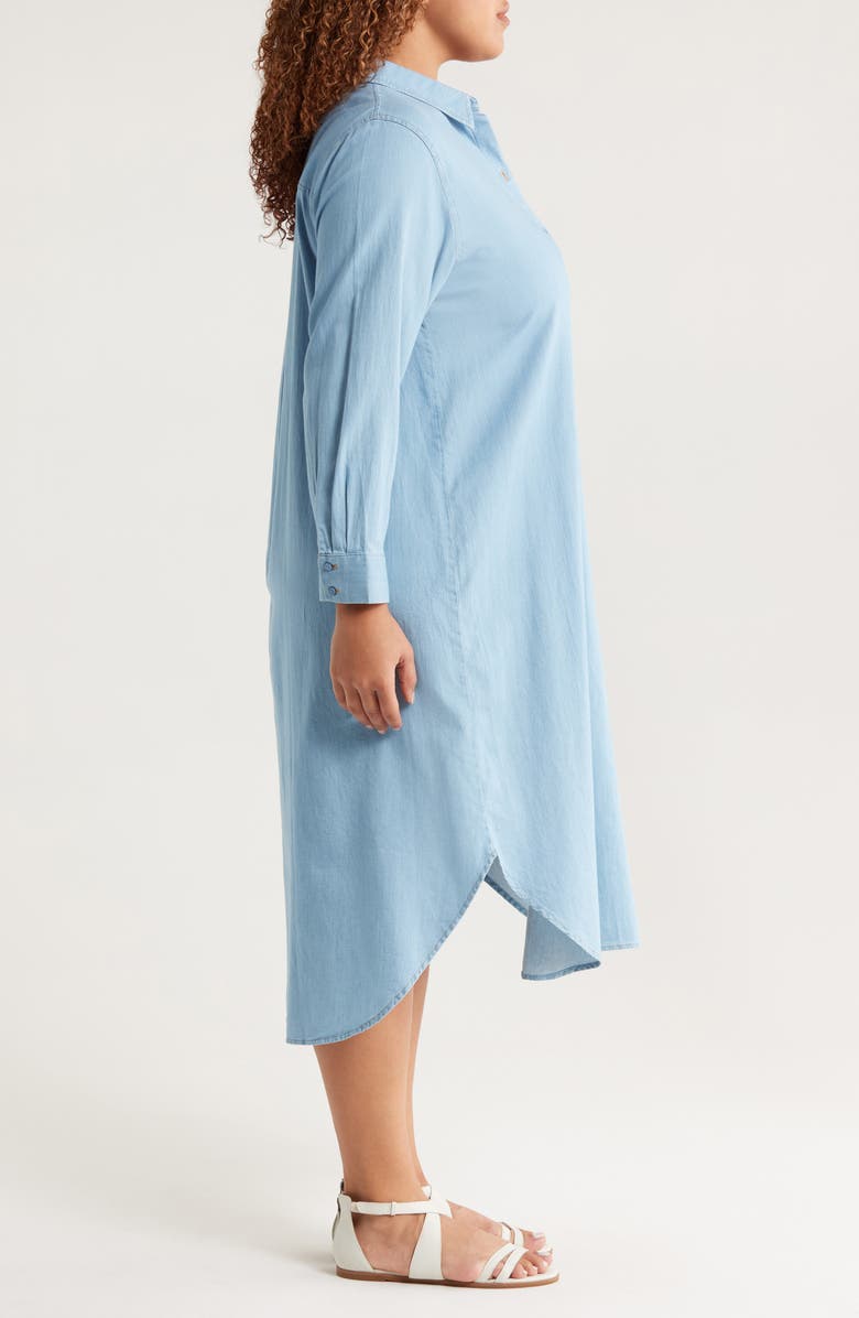 Eileen Fisher Classic Long Sleeve Airy Organic Cotton Twill Shirtdress, Alternate, color,