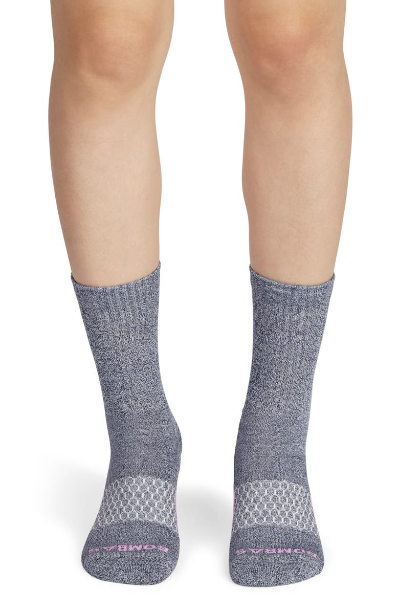 Bombas Marl Colorblock Crew Socks, Alternate, color, 