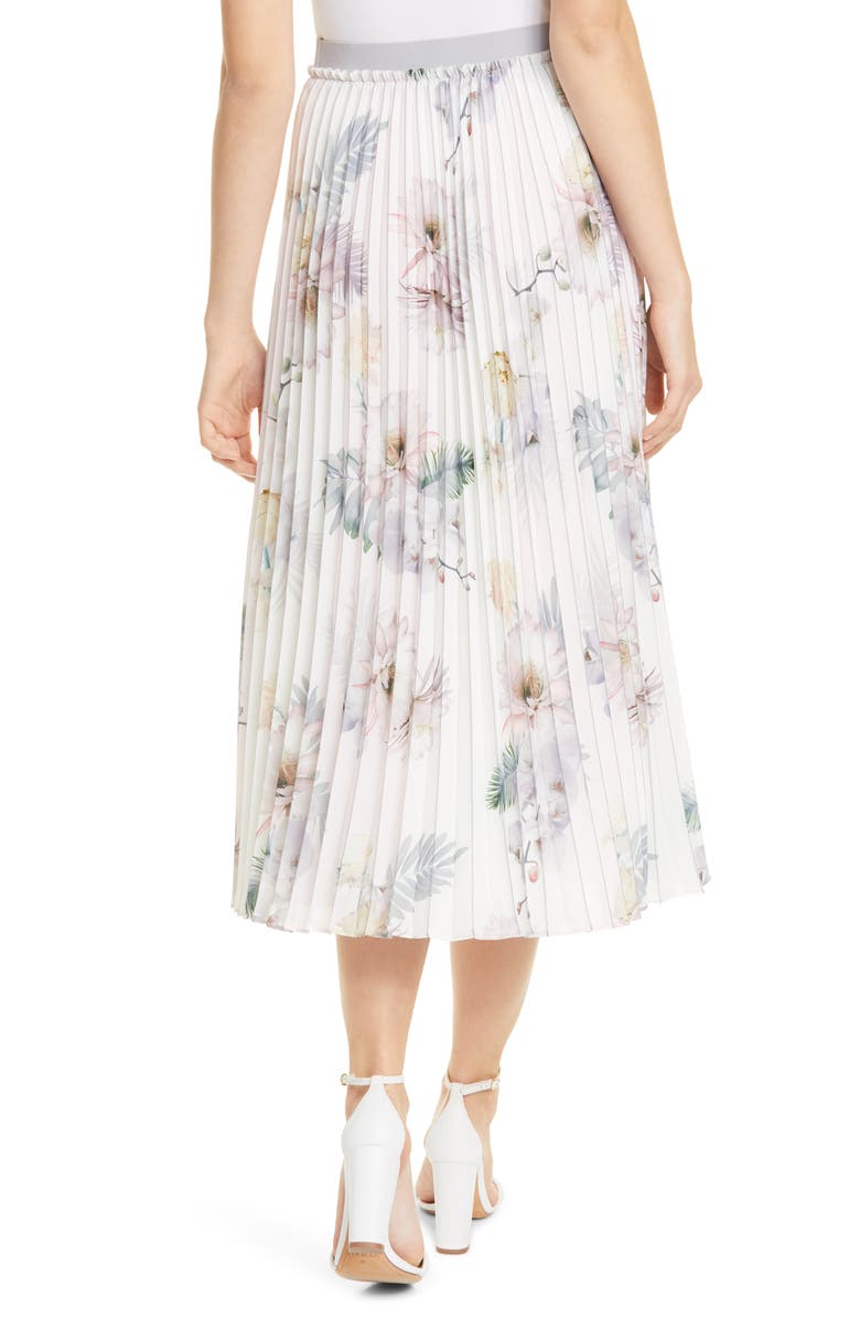 Ted Baker London Maxiiy Woodland Floral Pleated Skirt, Alternate, color, 