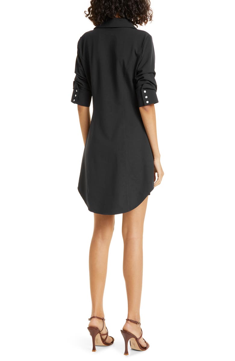 Cinq à Sept Elina Gathered Shirtdress, Alternate, color, Black
