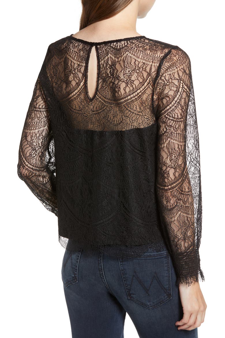 Jenevera Illusion Lace Top, Alternate, color, BLACK