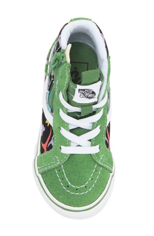Vans Kids' Sk8-hi Reissue Side Zip Sneaker In Glow Sharks Green/multi