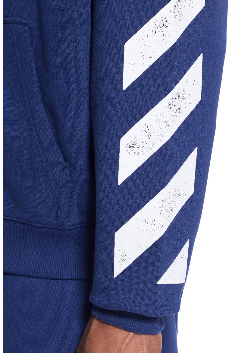 Diagonal Stripe Logo Cotton French Terry Zip Graphic Hoodie, Alternate, color, MARINE