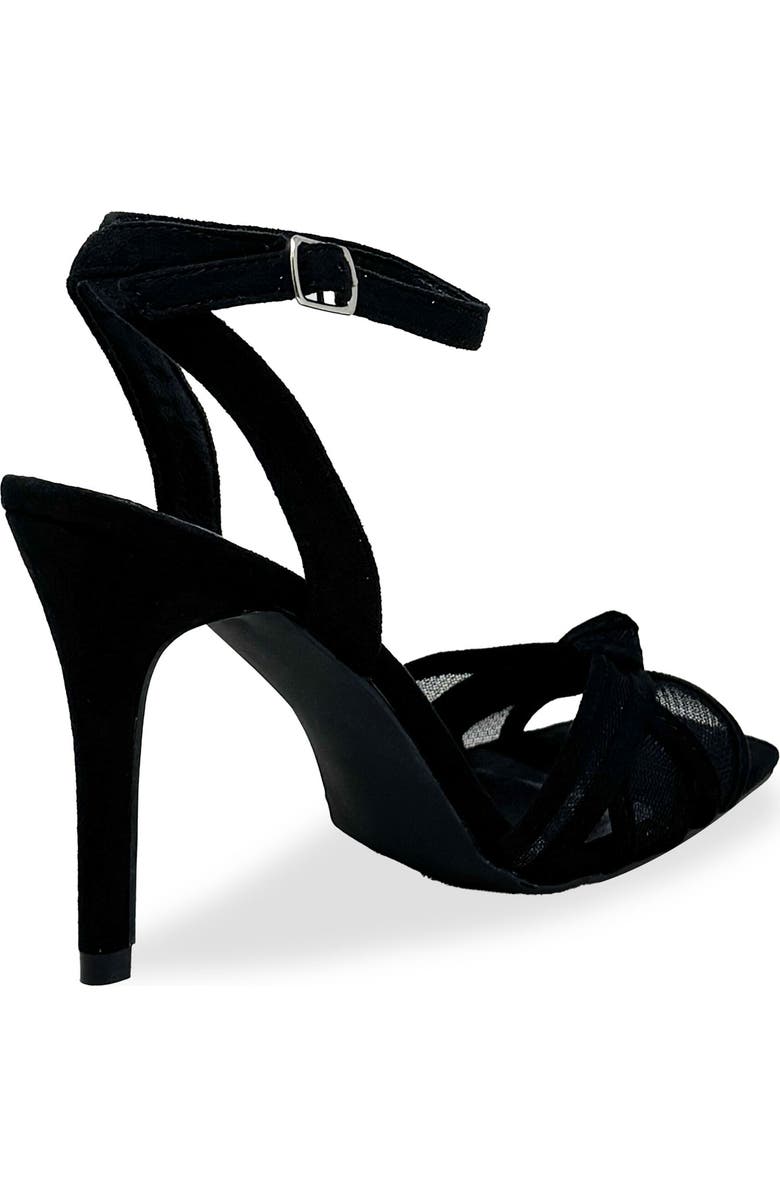 CHASE AND CHLOE Gemini Knot Mesh Sandal, Alternate, color, Black