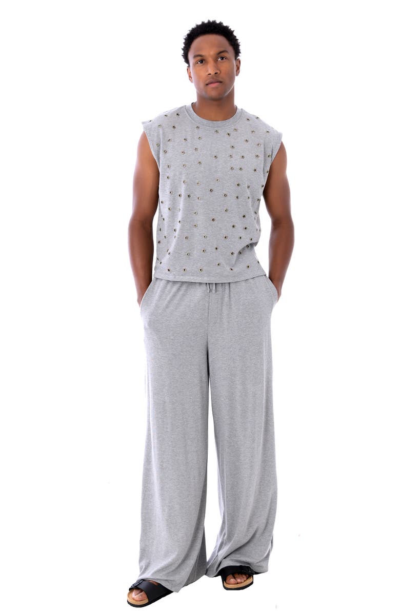 Dai Moda Mays Star Grommet T-shirt, Alternate, color, Grey