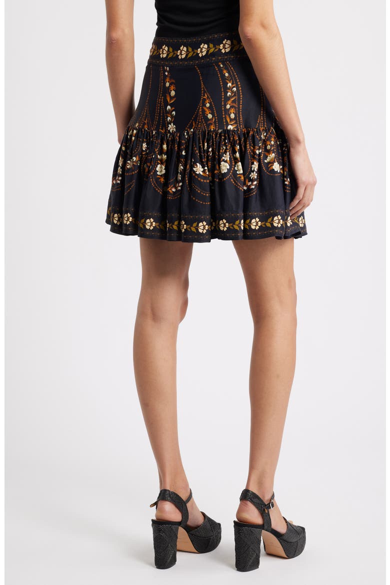 Garden Silhouette Miniskirt, Alternate, color, BLACK