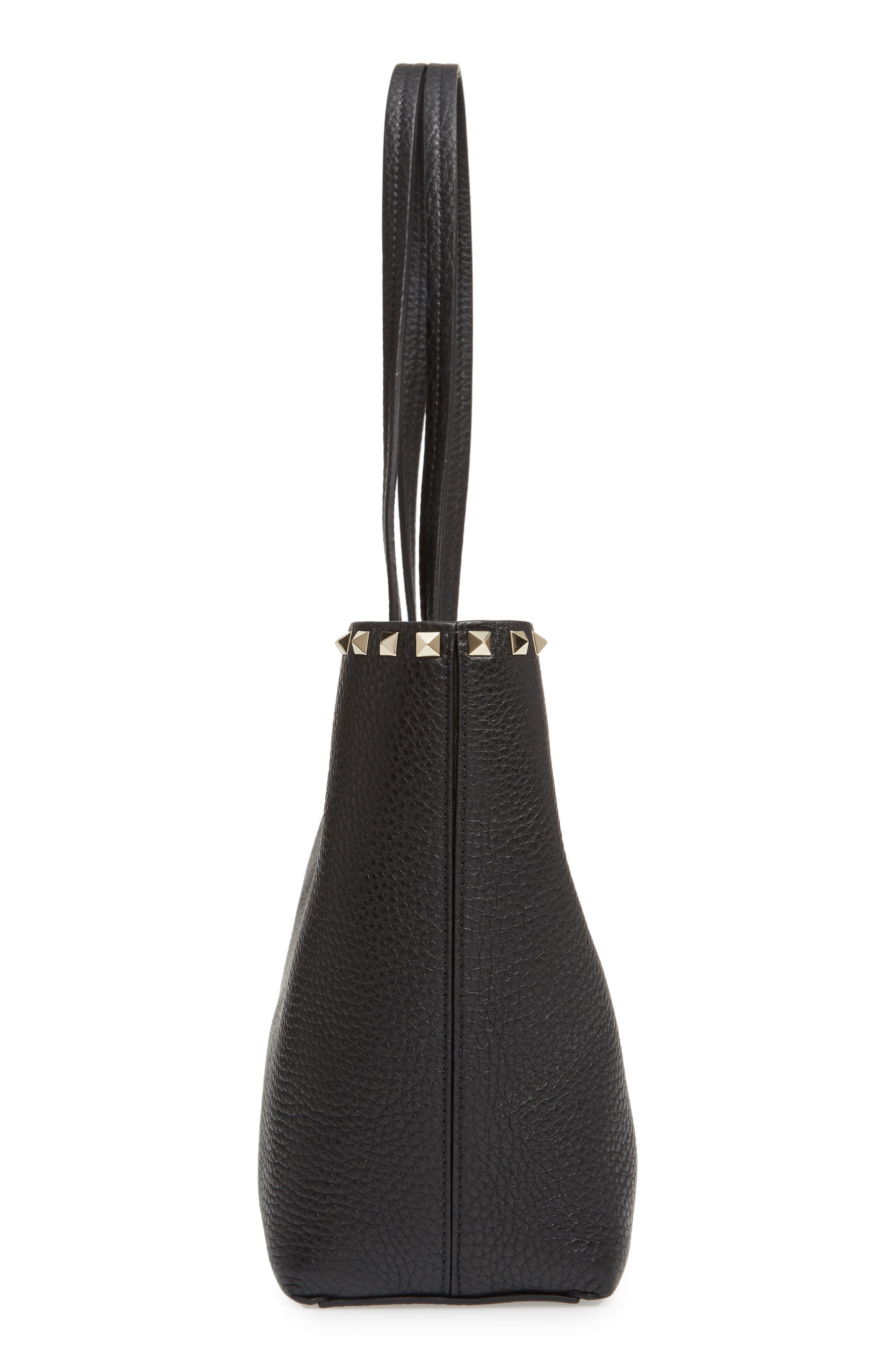 Valentino Garavani Small Rockstud Leather Tote, Alternate, color, 
