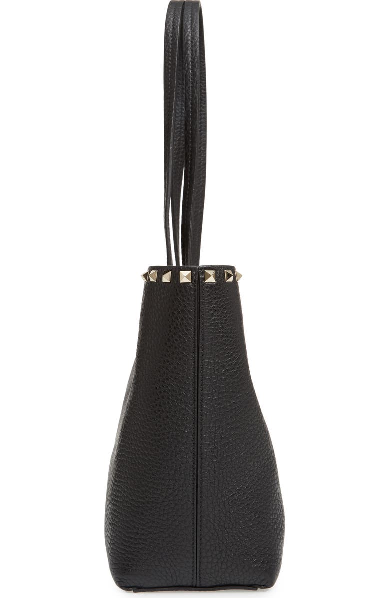 Valentino Garavani Small Rockstud Leather Tote, Alternate, color,